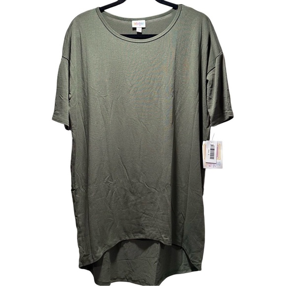 LulaRoe Irma Mid-Sleeve Stretchy High-Low Tunic Top Loose Fit Modest Small Green - Picture 1 of 14